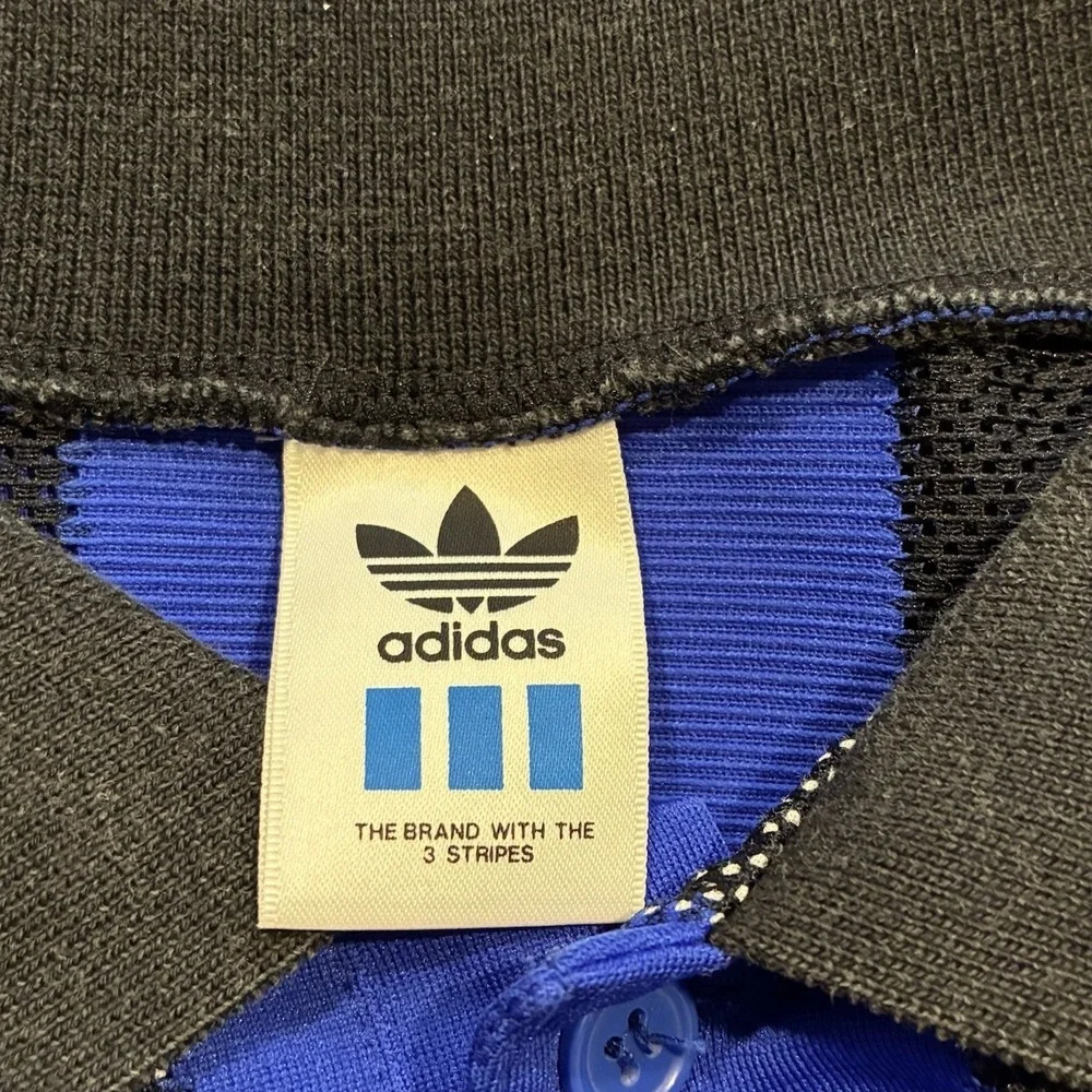 Vintage 90s Adidas Equipment Football Soccer Jersey Blue White Striped Shirt M-L